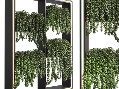 Collection Indoor plant-plant stand plastics vase 06 Low-poly 3D model