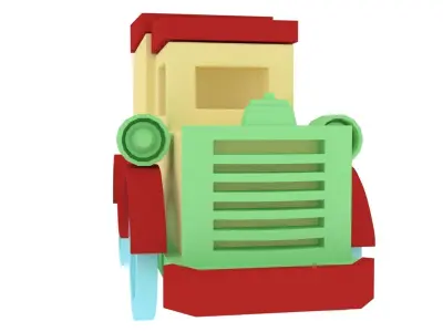 Low Poly Vintage Toy Car 3D Model Low-poly 3D model