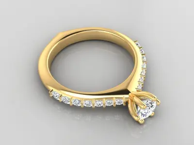 Ring M29   The luxury female ring with gem wedding 3D print model
