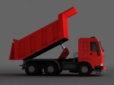 heavy sand dump construction trucks municipal vehicles  3D model