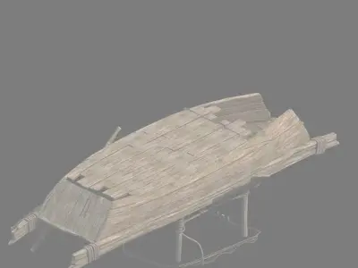 Game Small fishing boat 043 3D model