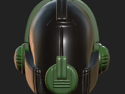 Helmet plastic mask protection pollution ball shaped Low-poly 3D model