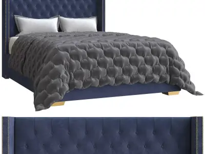 Bed trend design 3d model Low-poly 3D model