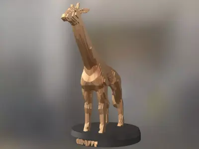 Parametric Giraffe Low-poly 3D model