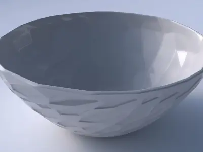 Bowl wide with crystal dents 3D print model