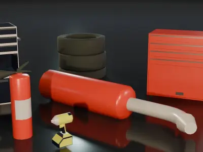 Race Track Kit bash Low-poly 3D model