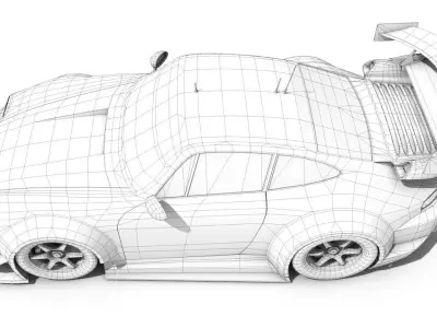Porsche 911 GT2 1998 IMSA Low-poly 3D model