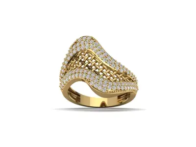 STL 3DM Women Ring Womens Ring Diamonds With Stone Model 3D print model