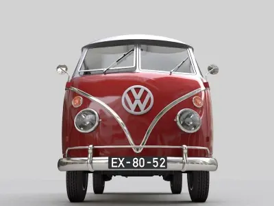 Volkswagen transporter Split Screen Camper Van 1965 3D model
