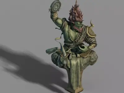 Stone Town Demon Cave - Mountain - Stone Sculpture 01 3D model