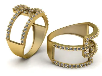 Stylish Engagement Diamond ring 3d Printable Model 3D print model