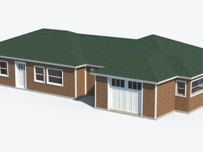 House 2 with roof Free low-poly 3D model