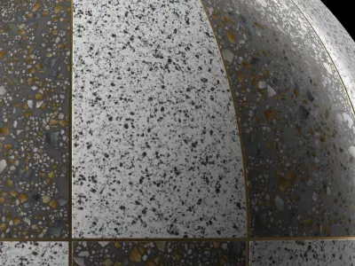 Terrazzo Materials 10- Tiling By Metal Gaps - Pbr 4k Seamless Texture