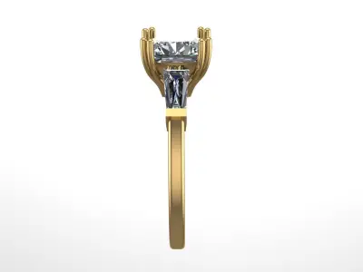 Diamond classic Ring to print 3 Sizes 3D print model