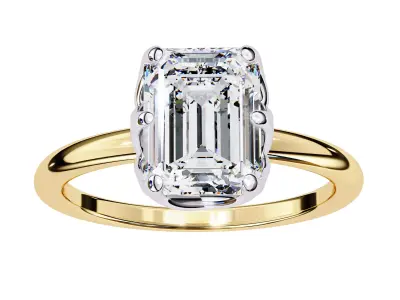 Emerald Solitaire Rings six prong Classic ring  3D print model