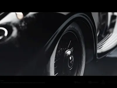 Vintage Cabriolet Vehicle Low-poly 3D model