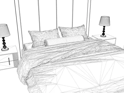 Cozy unique bedroom 3D model