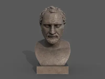 Bust of  Demosthenes Low-poly 3D model