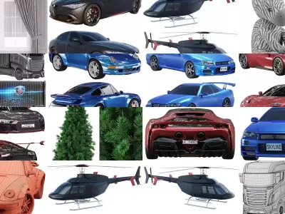 Car and others models 3D Model Pack
