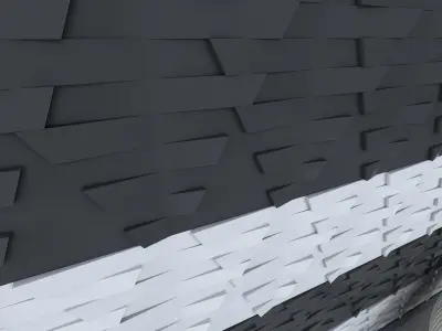 3d wallpanel tiled wall with chair Low-poly 3D model