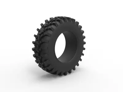 Tractor tire Scale 1 to 25 3D print model