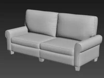 Sofa 3 seater Low-poly 3D model