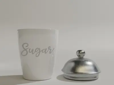 Kitchen Jars with food names Low-poly 3D model