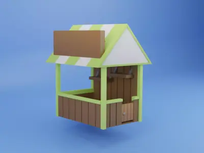 Festival Carnival Stands Low Poly Low-poly 3D model