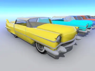 Classic Cars 7-Pack Low-poly 3D model