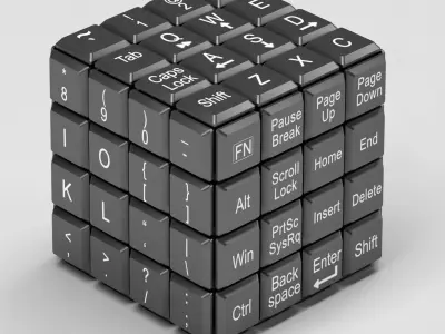Rubiks Cube keyboard Free 3D model