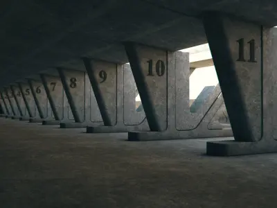 Hangar Studio Gallery Low-poly 3D model