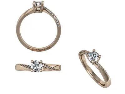 diamond ring 3D print model 43