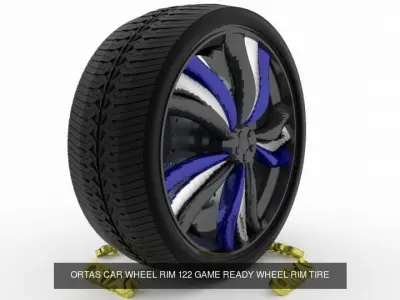 ORTAS CAR WHEEL RIM 121-122-123-124-125 GAME READY WHEEL 3D Model Pack