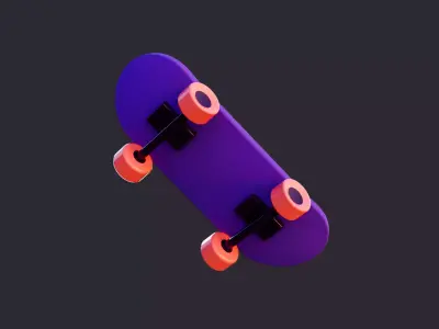 Low Poly Skateboard 3D model