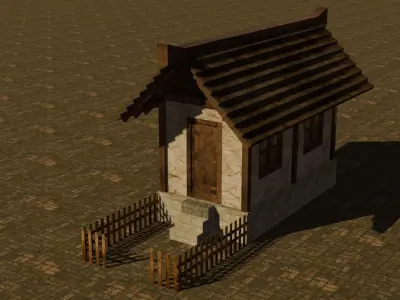 Medieval House 16 Free low-poly 3D model