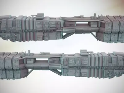 Large Cruiser Spaceship  3D model