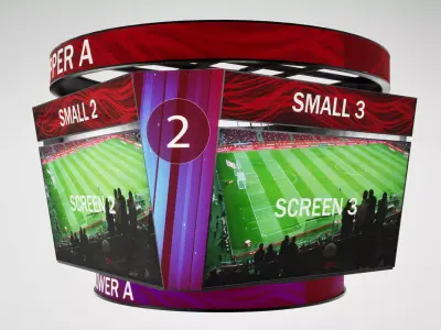 Jumbotron scoreboard hexagon Low-poly 3D model