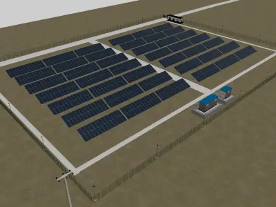 500 kWp AC SOLAR PLANT SITE 3D model