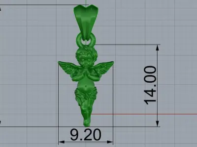Angel pendant 3D print model buy