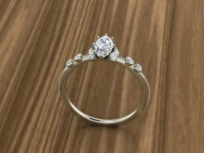 Jewelry Diamond Ring 3D print model 5
