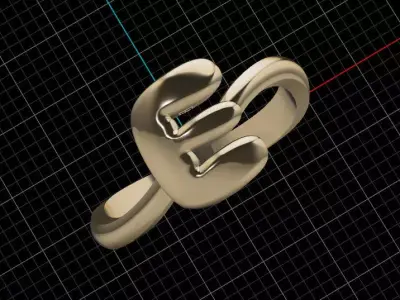 E alphabet baypass ring 3D print model