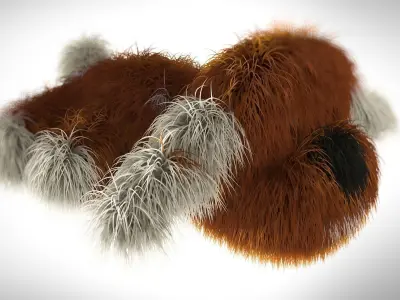 Fluffy dog - toy 3D model  3D model