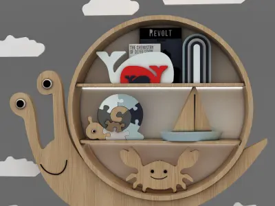 toys and furniture set  Low-poly 3D model