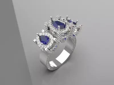 woman diamond jewelry ring jr00016 3D print model