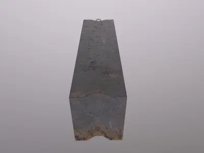 Concrete barrier 01 Low-poly 3D model