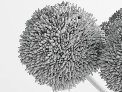 White Handmade Flowers Allium concrete Vase marble vase 3D model