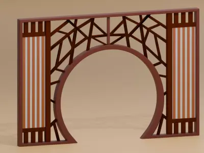 Chinese Classic Moon Gate  Style 1 3D model