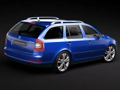 Skoda Octavia RS combi automobile 2010 3D model
