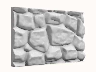 Thick Aged Gneiss Wall Prop 3D model