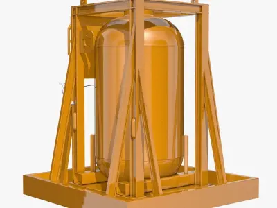 Yellow Metal Industrial Element 3D model